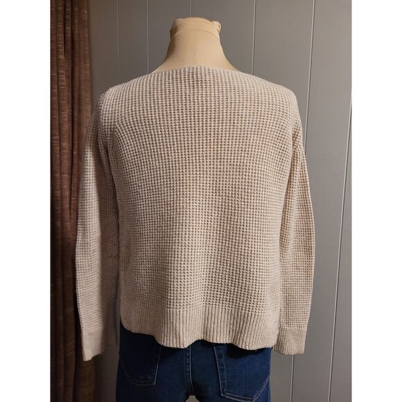 Gap - Women's XS Boatneck Neutral Taupe Tan Waffle Knit Sweater - Picture 5 of 8